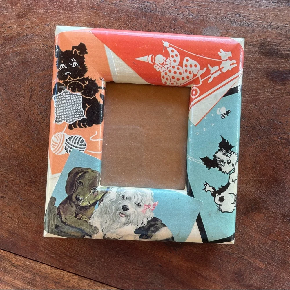Vintage Blankety Blank Designs Santa Monica Handmade Dog Frame